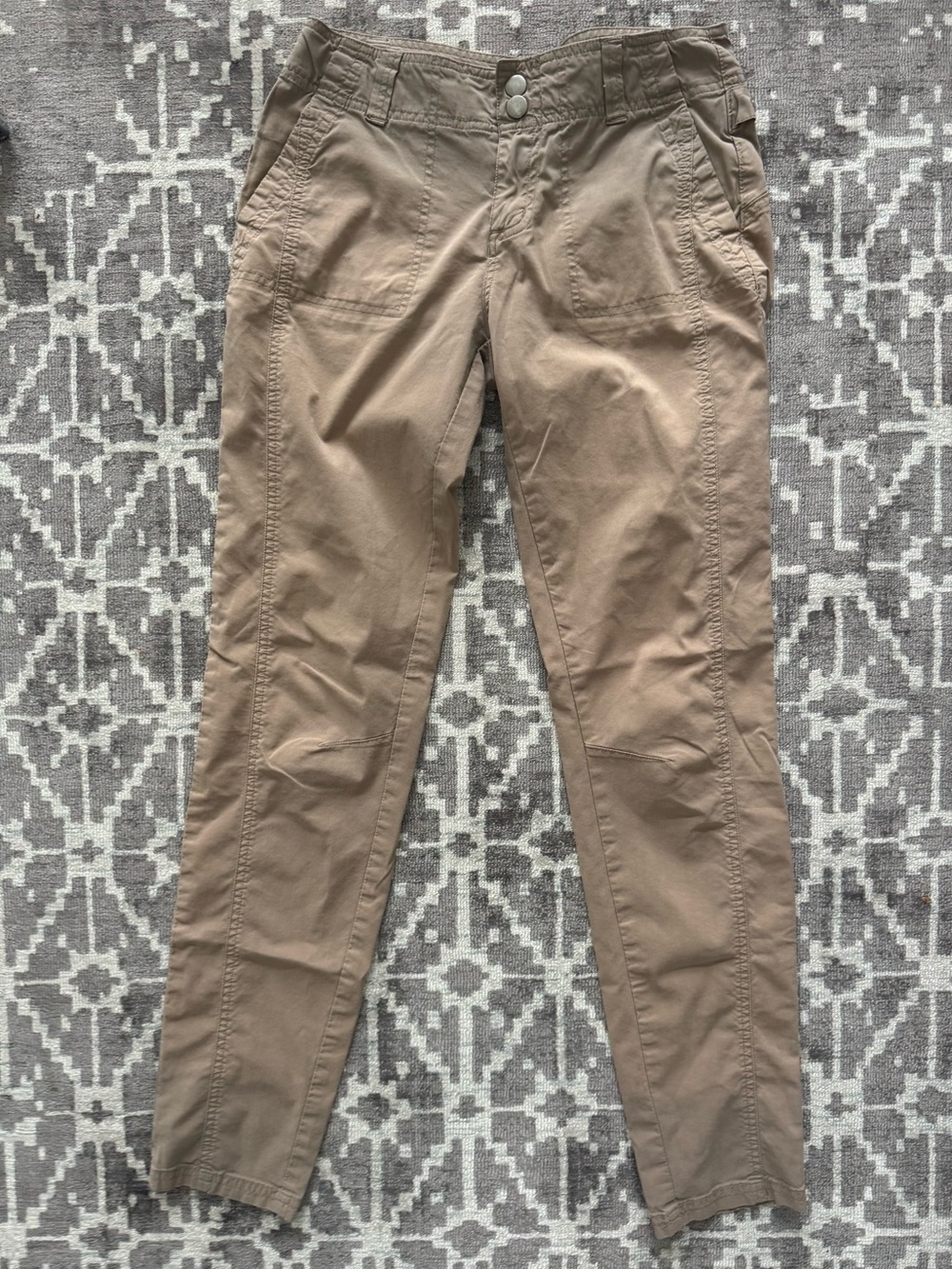 Prana Women’s Size 4 Khaki Taupe Stretch Utility Straight Leg Pants